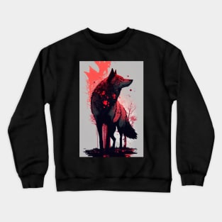 Cool Wolf with red glow Crewneck Sweatshirt